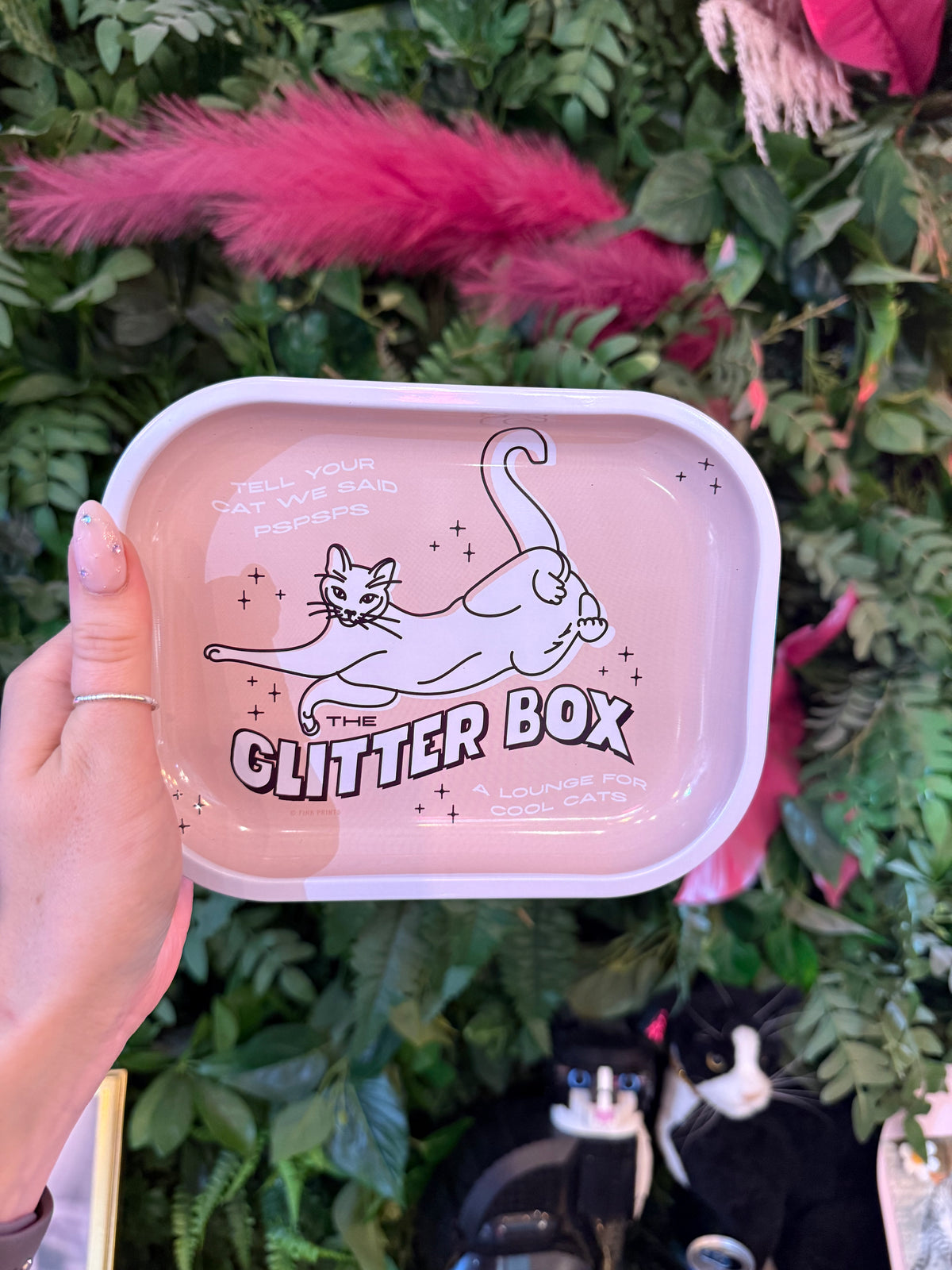 Meet Me in Meowter Space Metal Tray